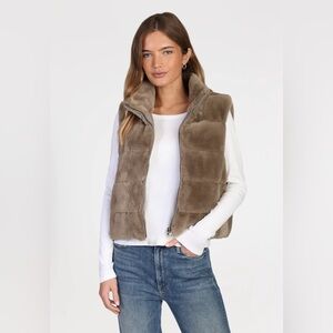 Dylan Taupe Faux Fur Vest